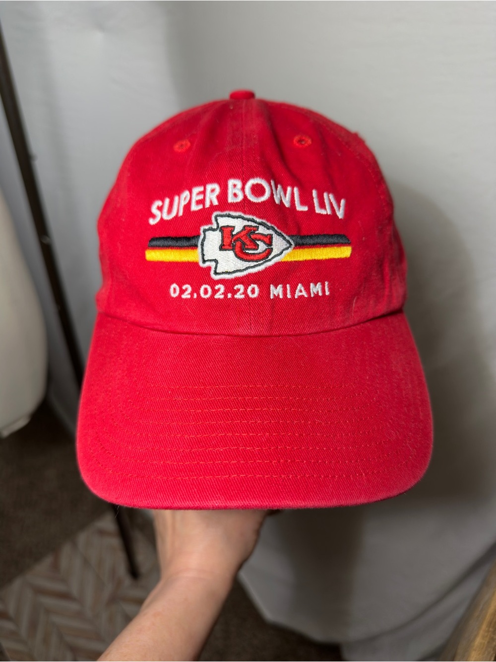 ‘47 Kansas City Chiefs Super Bowl LIV 2020 Miami Red Adjustable Hat